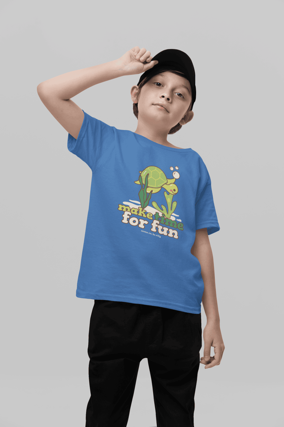 make time for fun round neck 100% cotton t shirt for kids