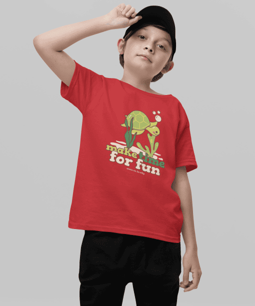 make time for fun round neck 100% cotton t shirt for kids