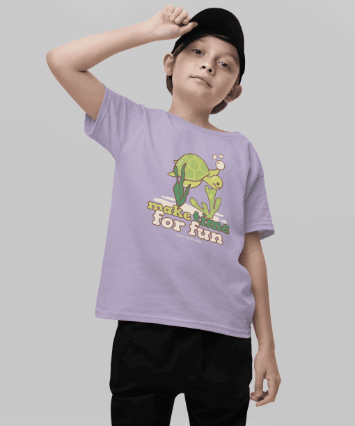 make time for fun round neck 100% cotton t shirt for kids