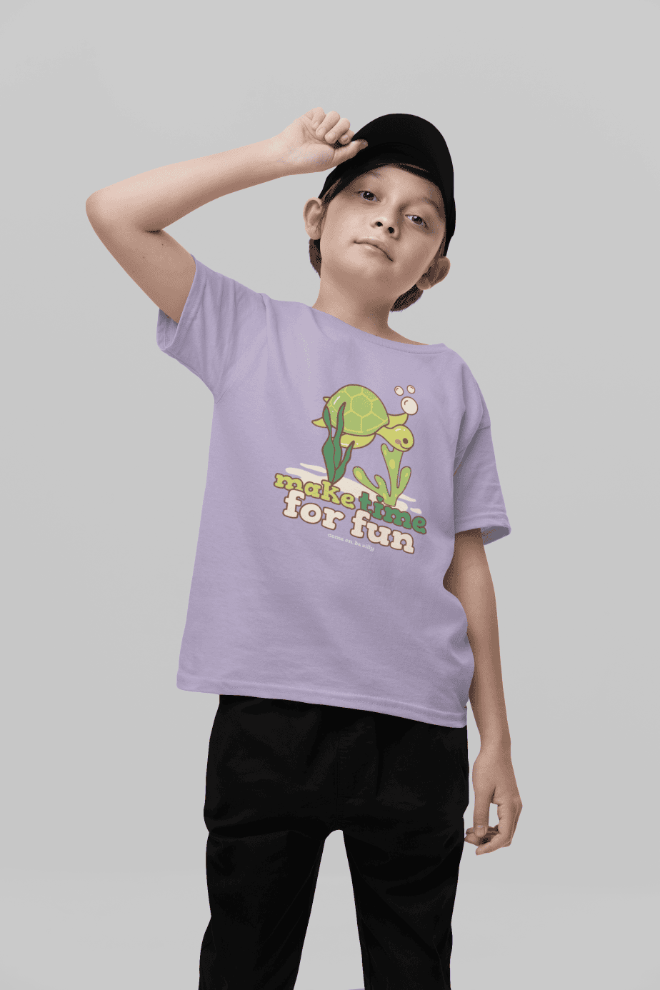make time for fun round neck 100% cotton t shirt for kids
