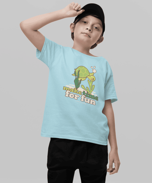 make time for fun round neck 100% cotton t shirt for kids