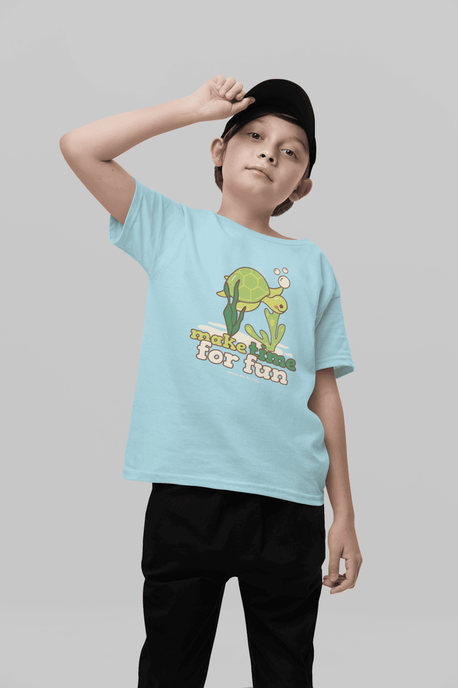 make time for fun round neck 100% cotton t shirt for kids
