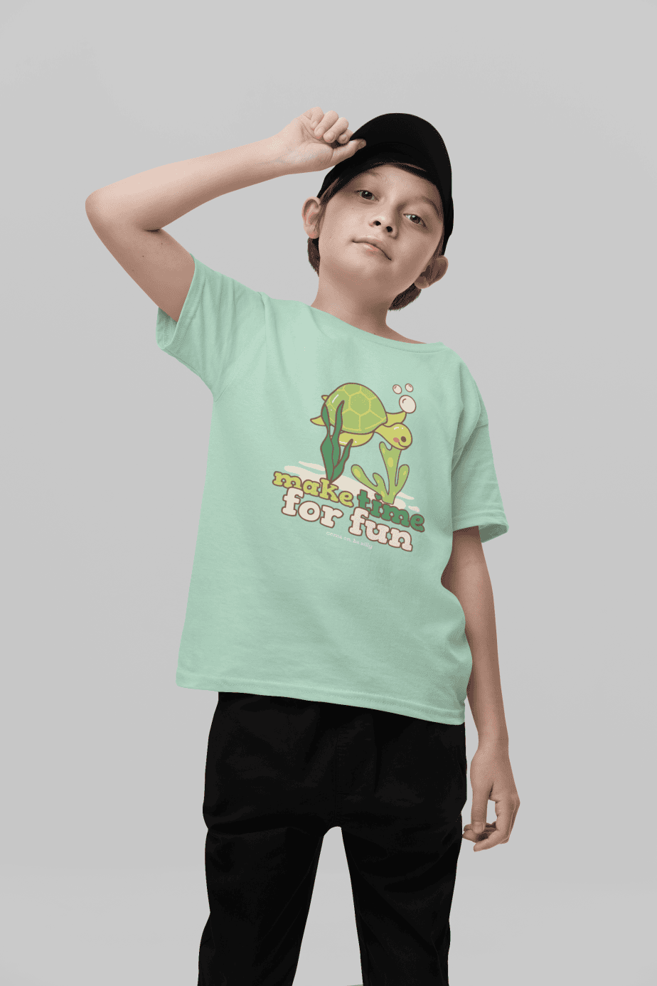make time for fun round neck 100% cotton t shirt for kids