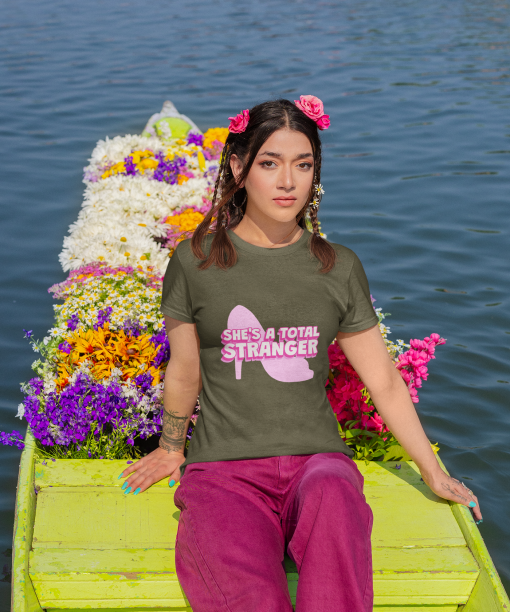 she's a total stranger half sleeve unisex cotton t shirt