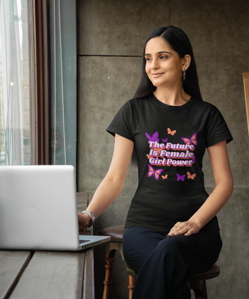 the future is female girl power half sleeve unisex cotton t shirt