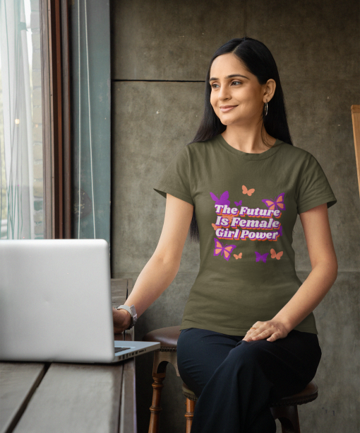the future is female girl power half sleeve unisex cotton t shirt
