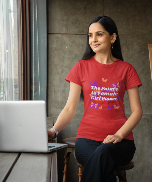 the future is female girl power half sleeve unisex cotton t shirt
