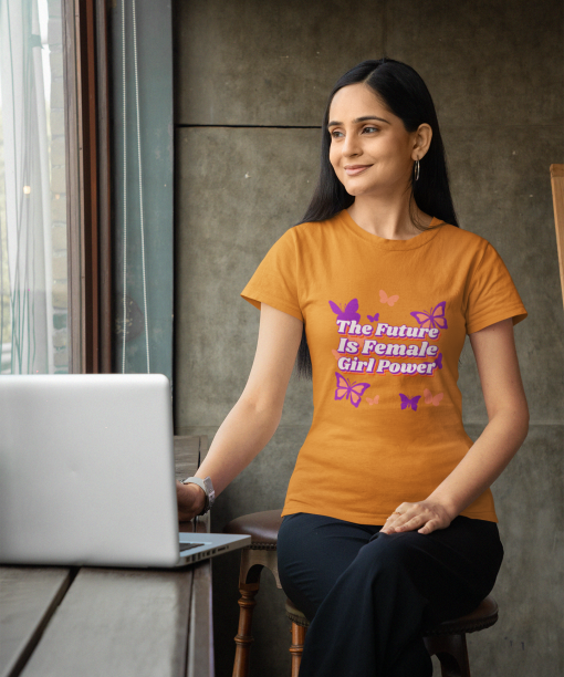 the future is female girl power half sleeve unisex cotton t shirt