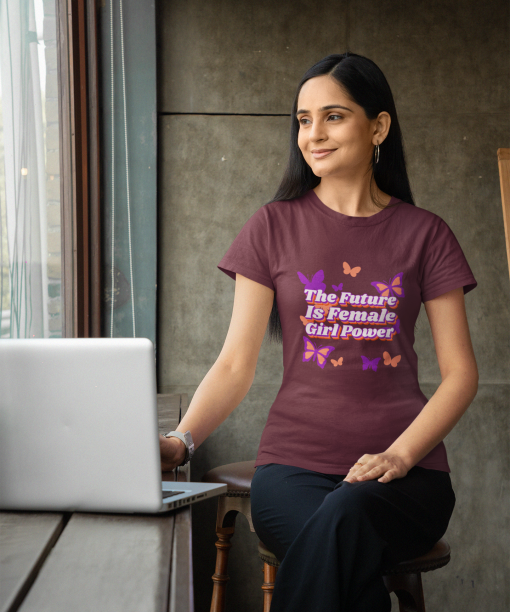 the future is female girl power half sleeve unisex cotton t shirt