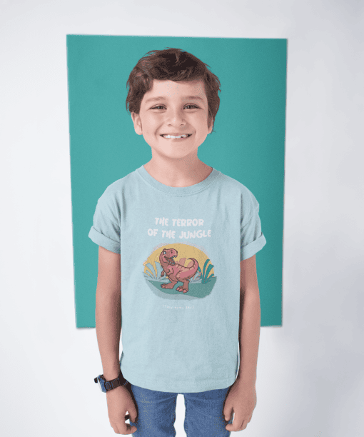the terror of the jungle round neck 100% cotton t shirt for kids