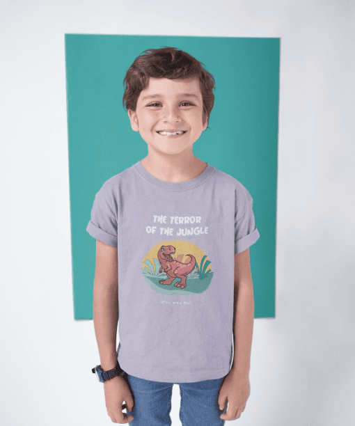 the terror of the jungle round neck 100% cotton t shirt for kids