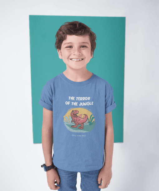 the terror of the jungle round neck 100% cotton t shirt for kids