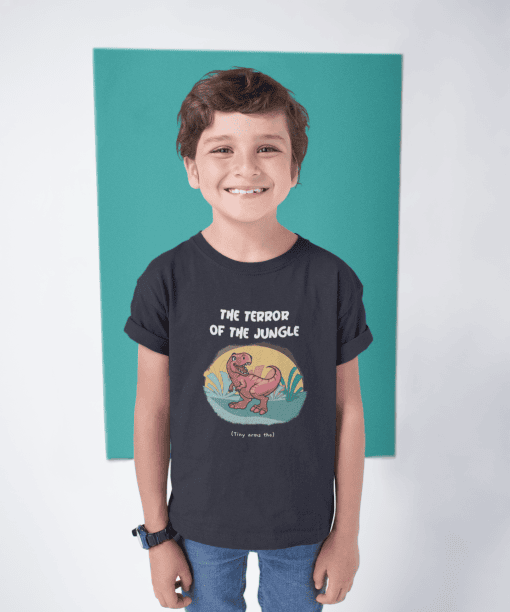 the terror of the jungle round neck 100% cotton t shirt for kids