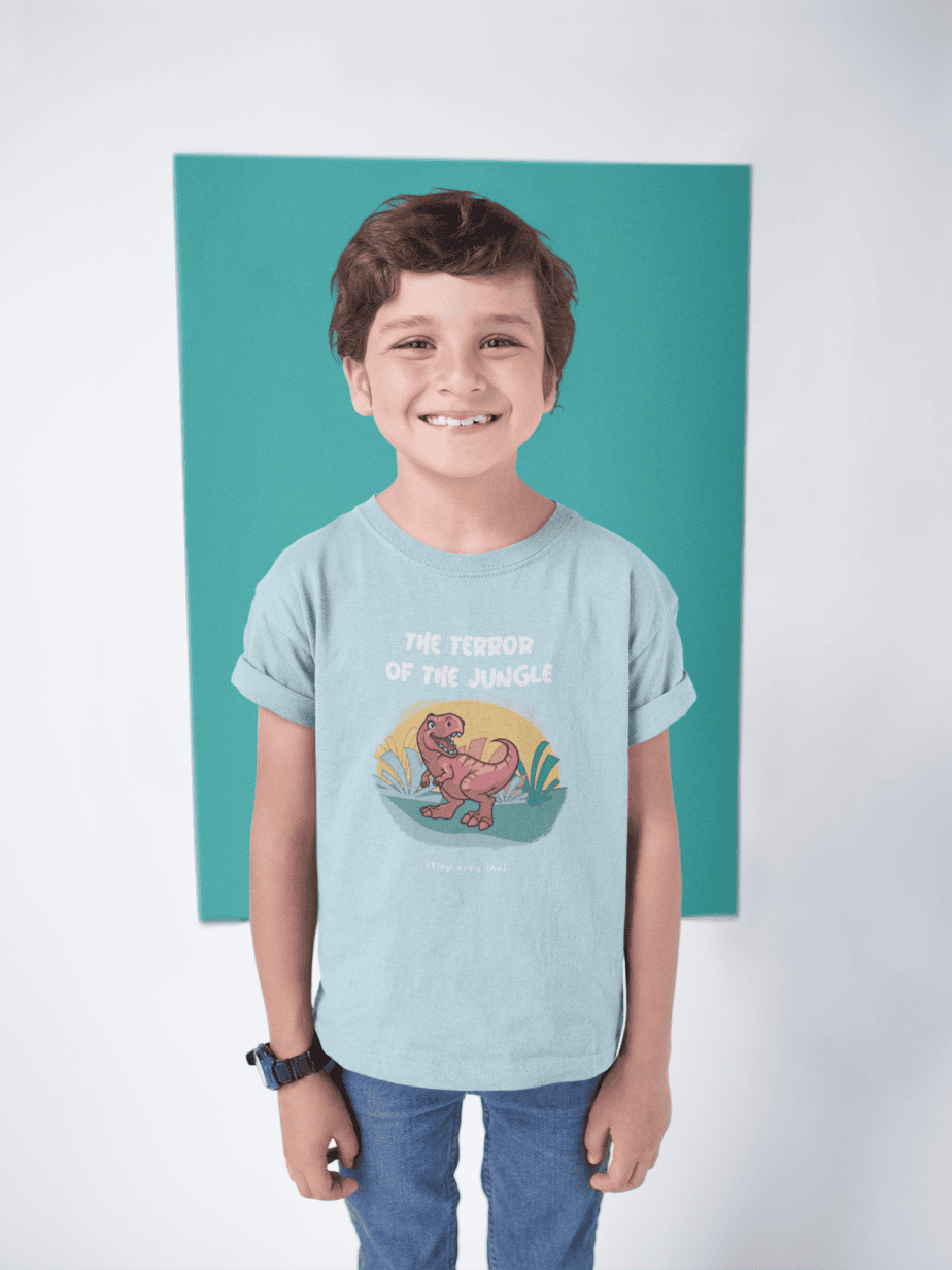 the terror of the jungle round neck 100% cotton t shirt for kids
