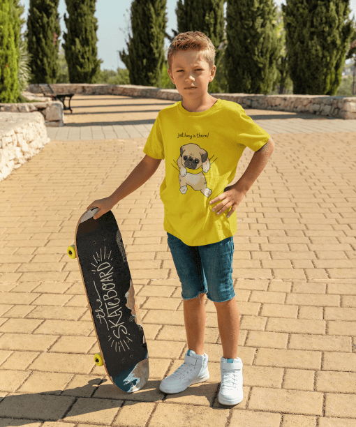 just hang in there round neck 100% cotton t shirt for kids