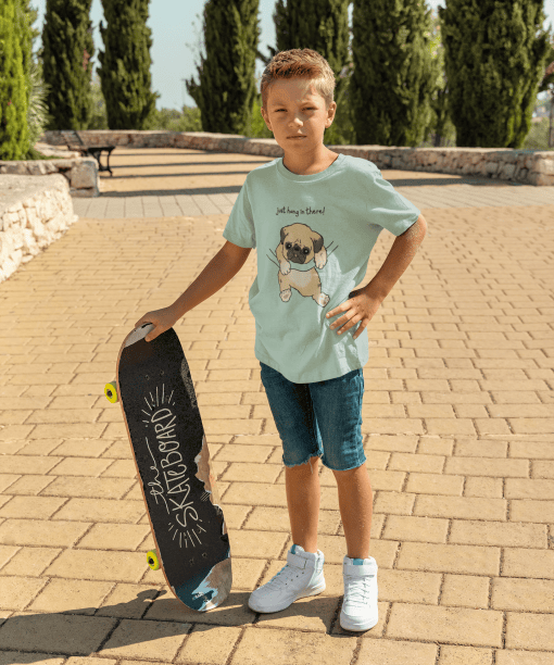 just hang in there round neck 100% cotton t shirt for kids