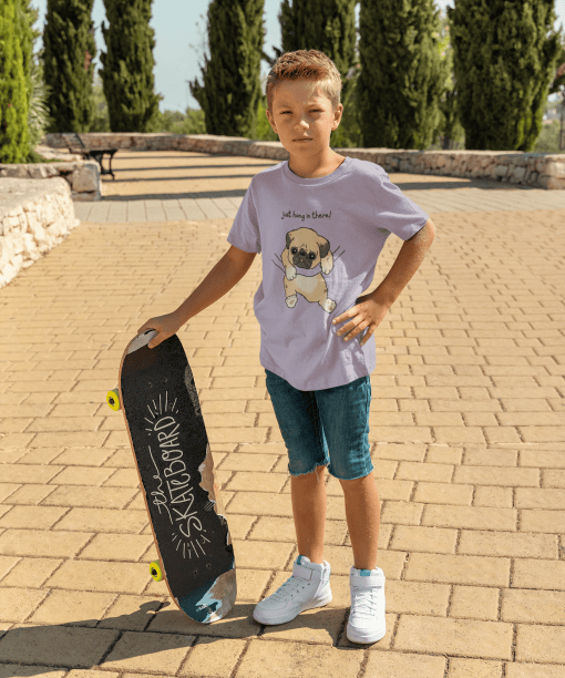 just hang in there round neck 100% cotton t shirt for kids
