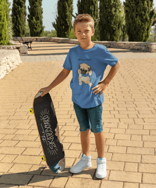 just hang in there round neck 100% cotton t shirt for kids
