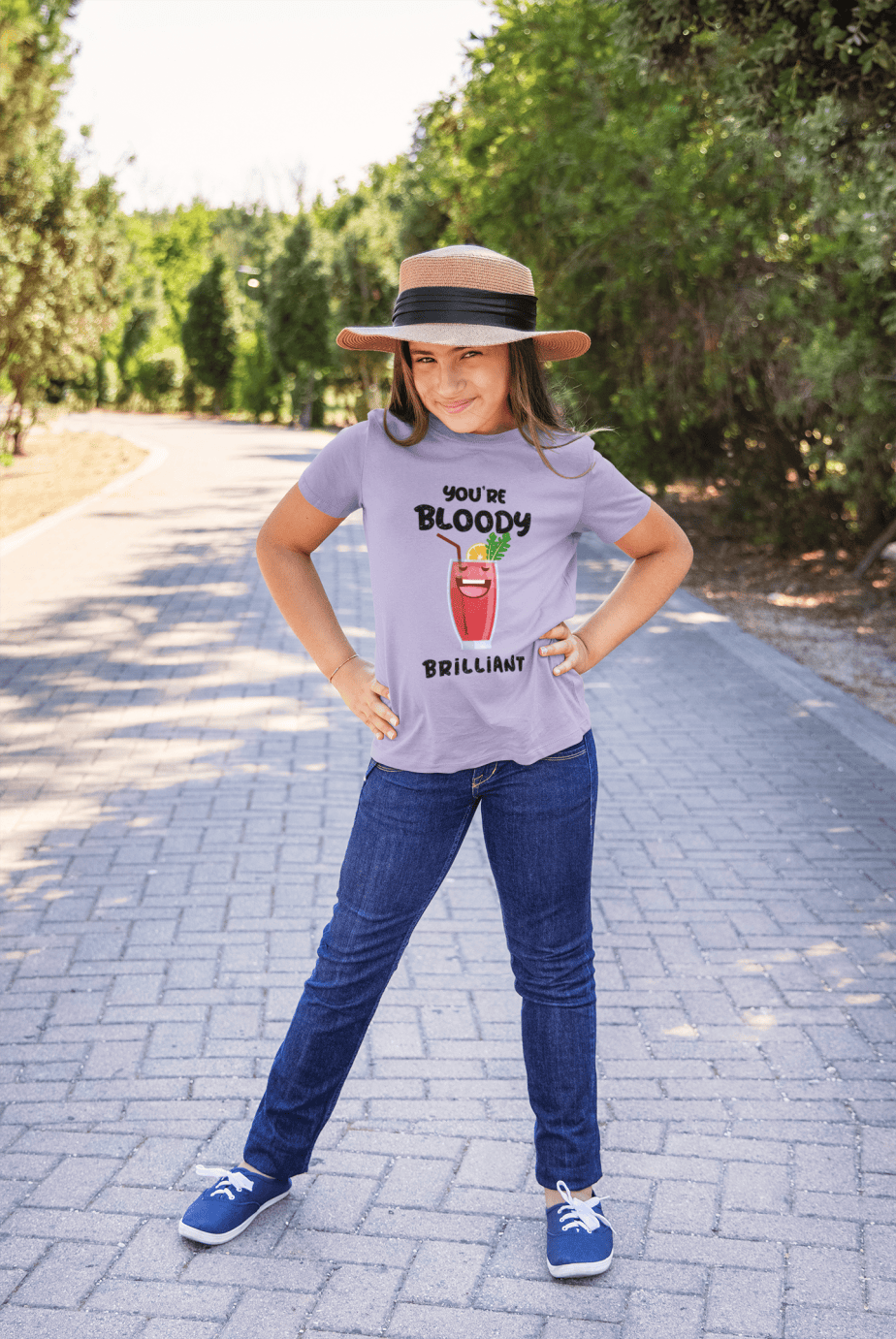 you're bloody brilliant round neck 100% cotton t shirt for kids