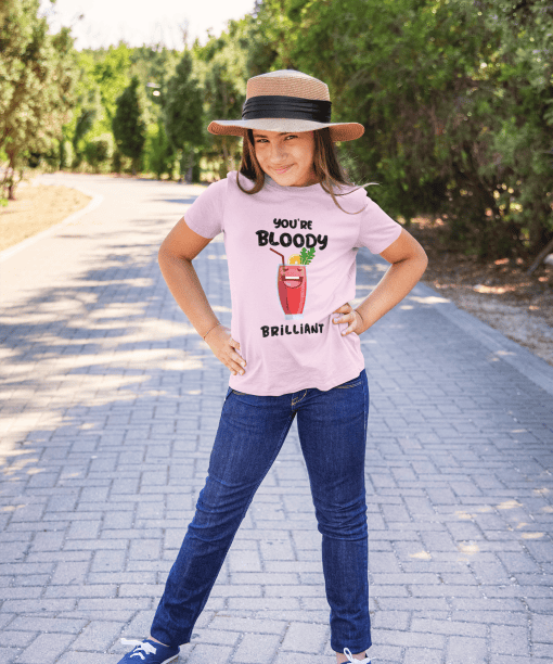 you're bloody brilliant round neck 100% cotton t shirt for kids