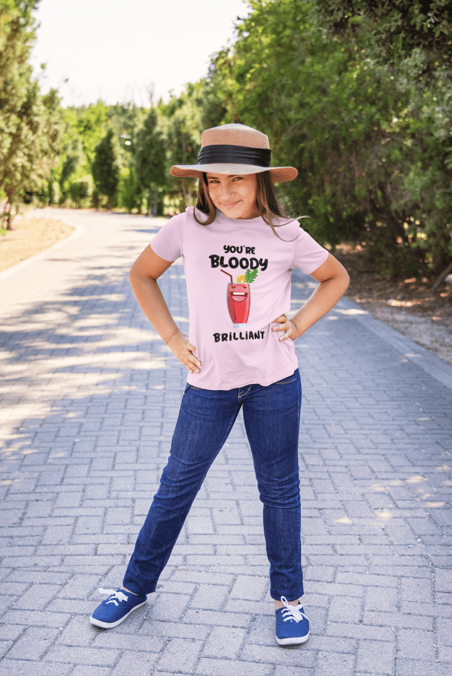 you're bloody brilliant round neck 100% cotton t shirt for kids
