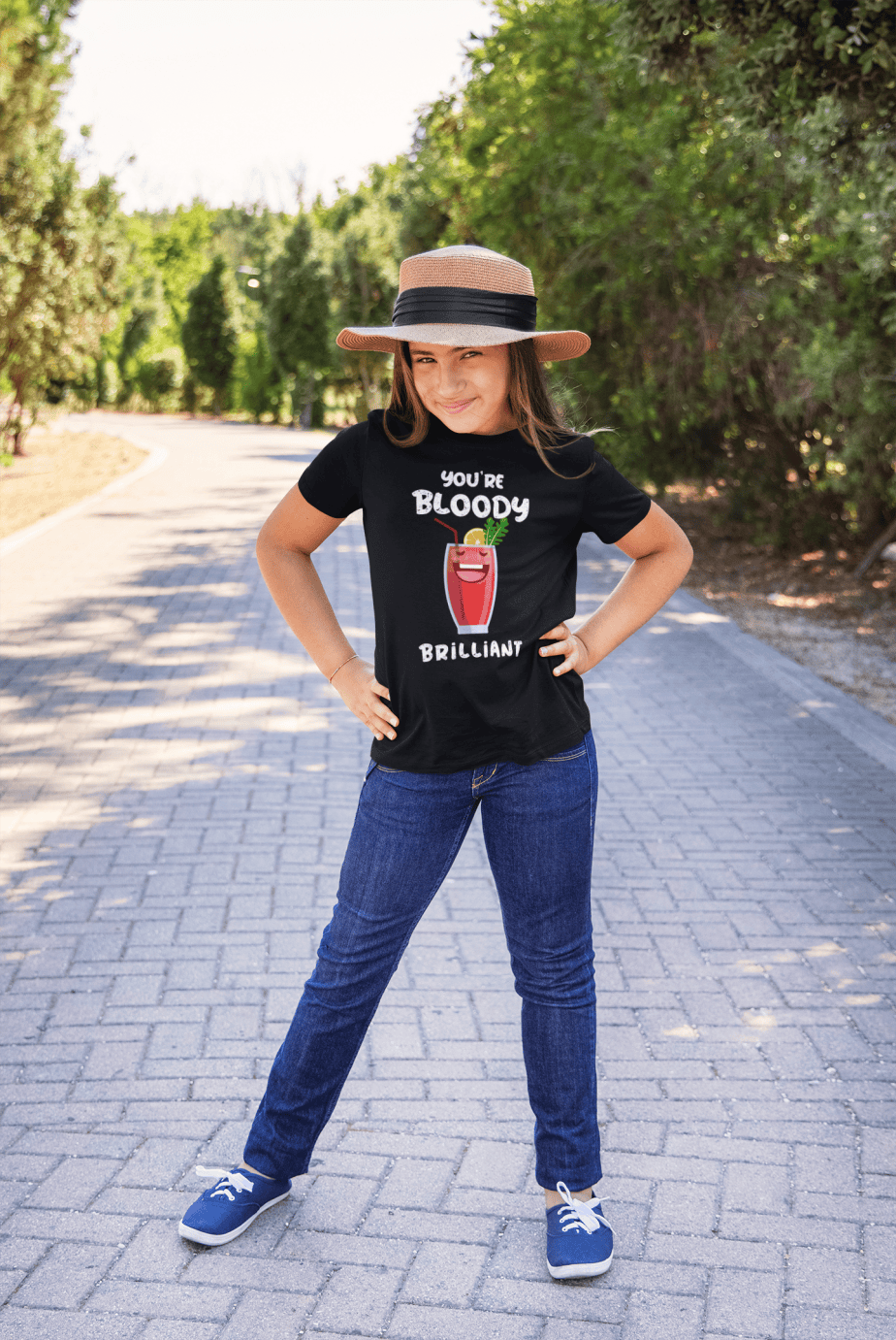 you're bloody brilliant round neck 100% cotton t shirt for kids