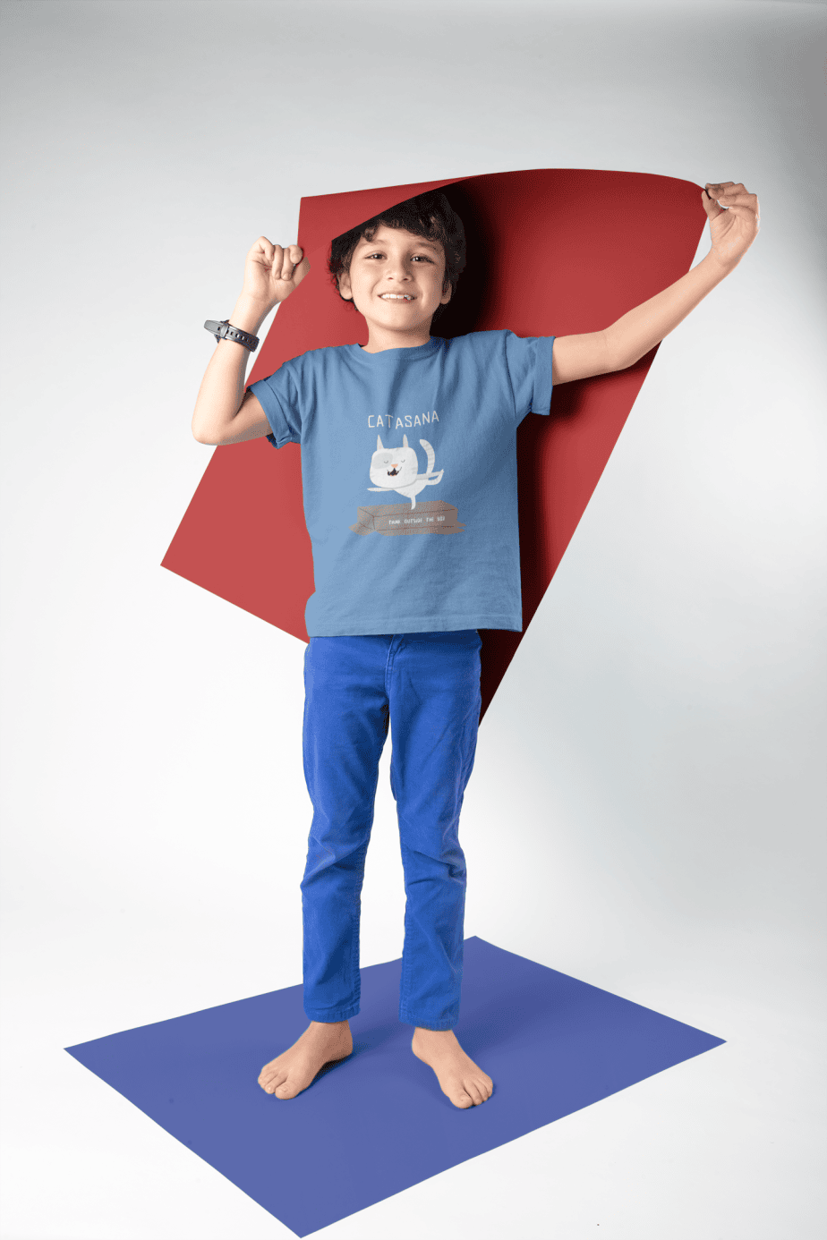 catasana, think outside the box round neck 100% cotton t shirt