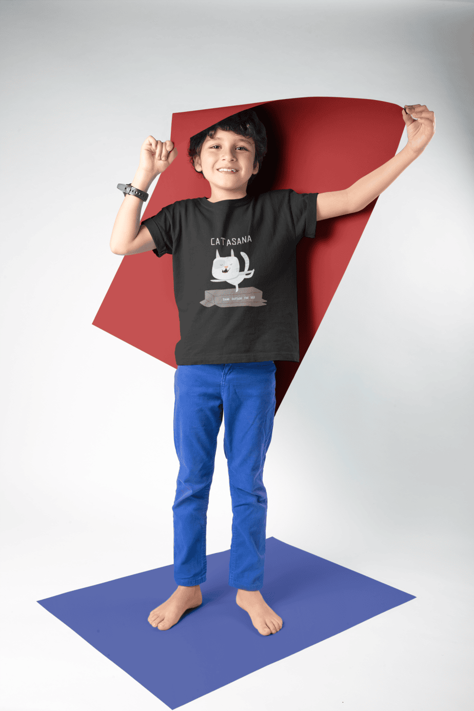 catasana, think outside the box round neck 100% cotton t shirt
