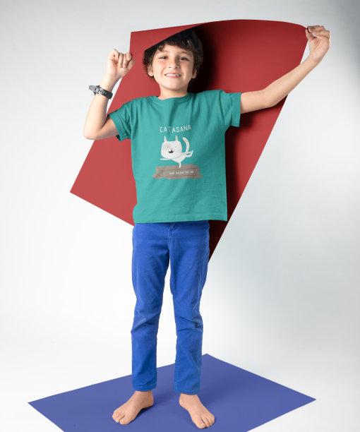 catasana, think outside the box round neck 100% cotton t shirt