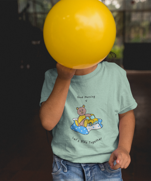 good morning . lets play together round neck 100% cotton t shirt