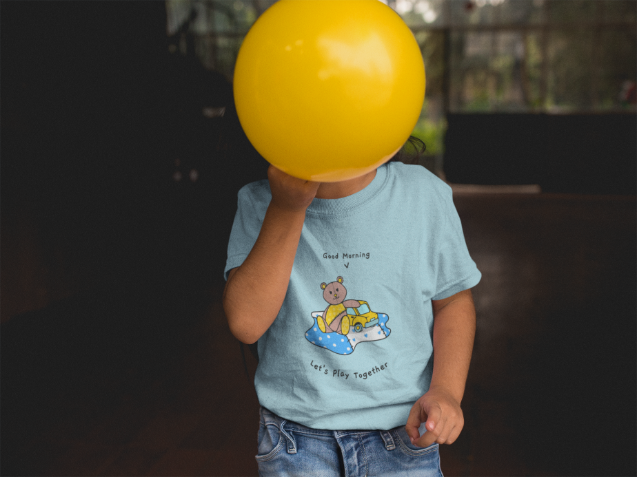 good morning . lets play together round neck 100% cotton t shirt