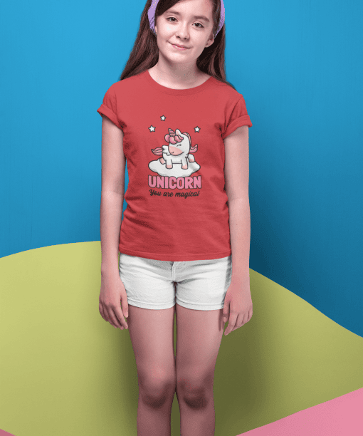 unicorn you are magical round neck 100% cotton t shirt for kids