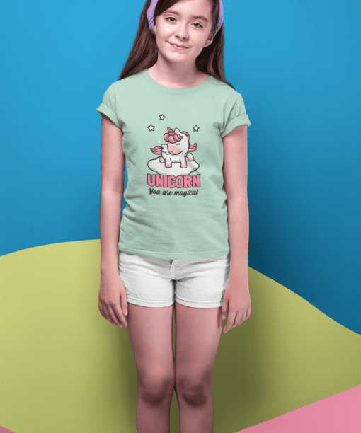 unicorn you are magical round neck 100% cotton t shirt for kids