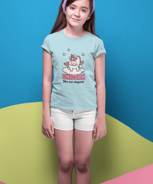 unicorn you are magical round neck 100% cotton t shirt for kids