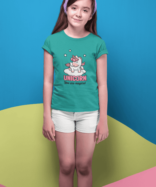 unicorn you are magical round neck 100% cotton t shirt for kids