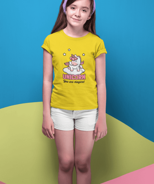 unicorn you are magical round neck 100% cotton t shirt for kids