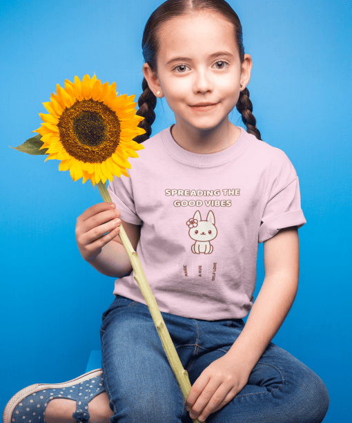 spread the good vibes round neck 100% cotton t shirt for kids