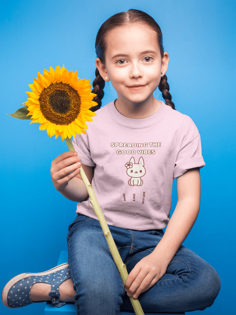 spread the good vibes round neck 100% cotton t shirt for kids