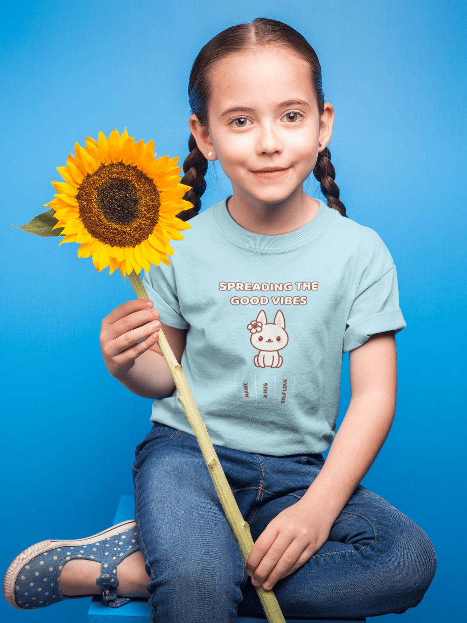spread the good vibes round neck 100% cotton t shirt for kids