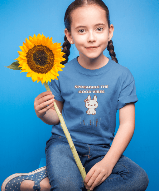 spread the good vibes round neck 100% cotton t shirt for kids