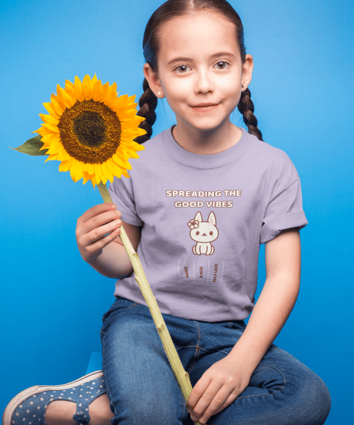 spread the good vibes round neck 100% cotton t shirt for kids