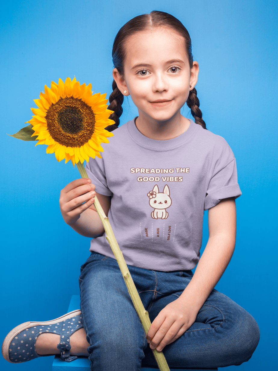 spread the good vibes round neck 100% cotton t shirt for kids