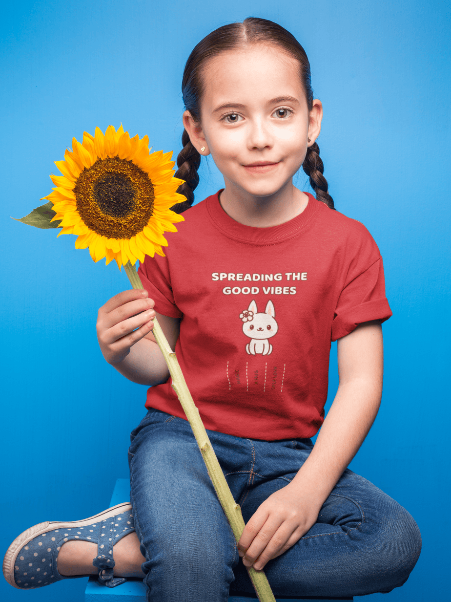 spread the good vibes round neck 100% cotton t shirt for kids