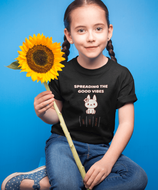 spread the good vibes round neck 100% cotton t shirt for kids