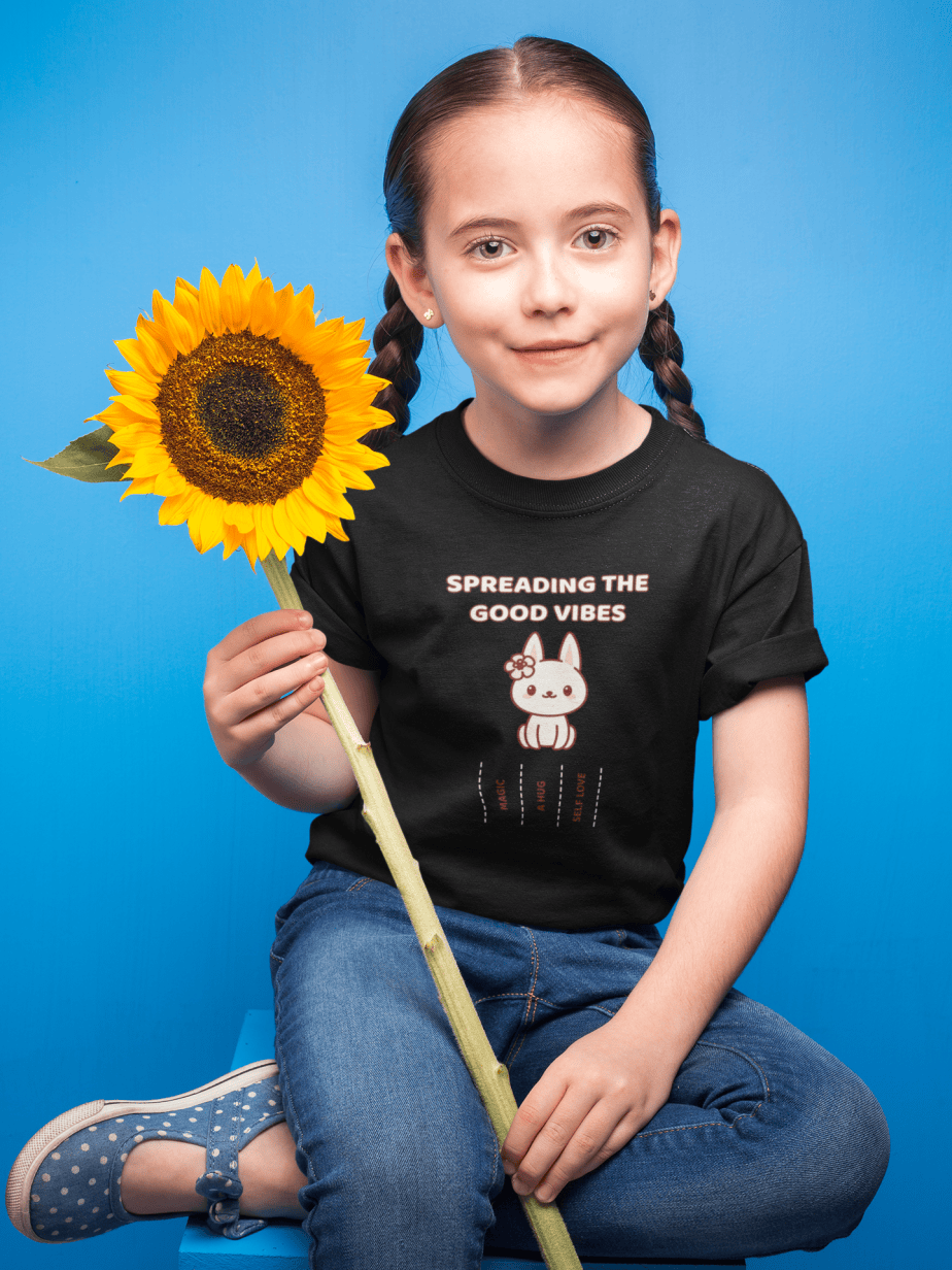 spread the good vibes round neck 100% cotton t shirt for kids