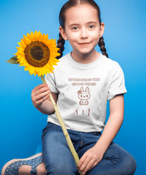 spread the good vibes round neck 100% cotton t shirt for kids