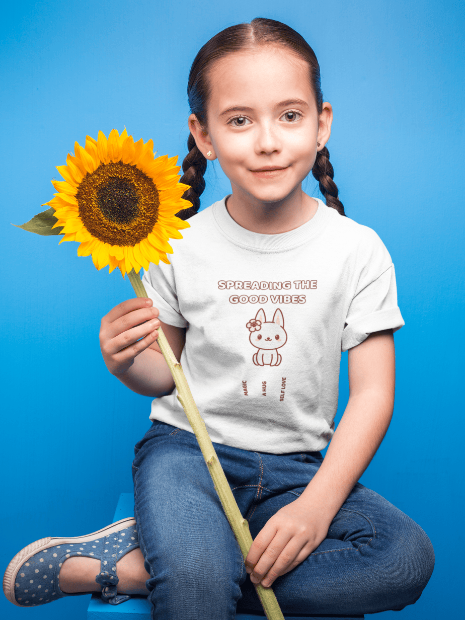 spread the good vibes round neck 100% cotton t shirt for kids