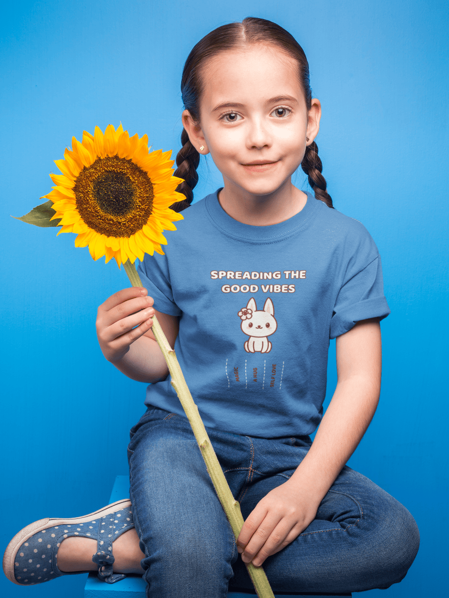 spread the good vibes round neck 100% cotton t shirt for kids