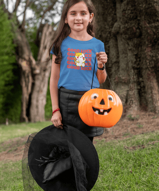 good luck round neck 100% cotton t shirt for kids