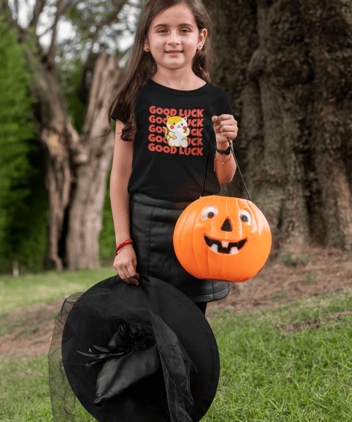 good luck round neck 100% cotton t shirt for kids